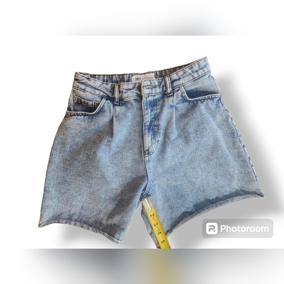 Zara High Waist Jean Mom Shorts Cutoffs Womens Size 6 - Picture 10 of 11